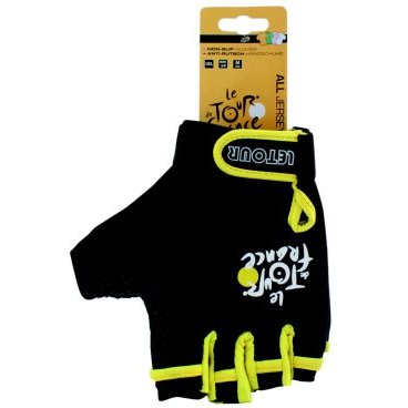 Велоперчатки TOUR DE FRANCE, черно-желтые, 5-719975