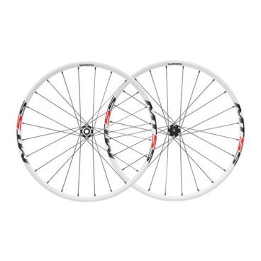 Колеса велосипедные Shimano MT55 переднее и заднее, 26'', цвет белый, CenterLock EWHMT55FRDWX
