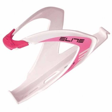 Флягодержатель Elite, Custom Race, fiberglass, белый глянец, логотип розовый EL0061682