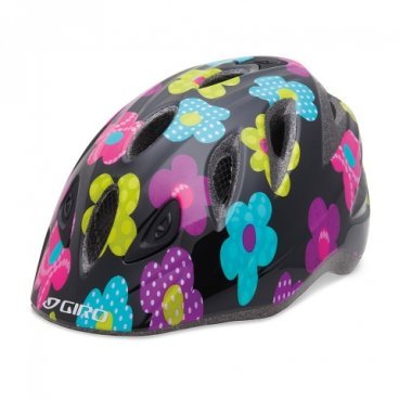 Фото Детски шлем велосипедный Giro RASCAL black/hot pink flowers M/L