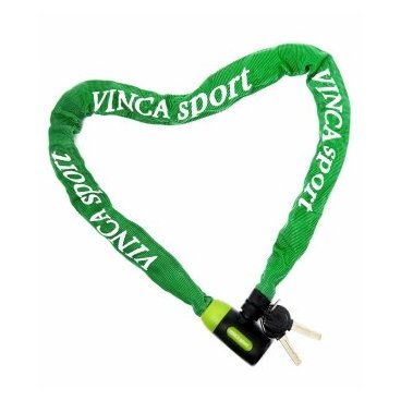 Фото Велосипедный замок Vinca Sport, цепь, на ключ, тканевая-оболочка, 6 х 900 мм, зеленый, 101.759 green