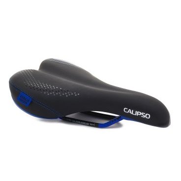 Седло велосипедное Vinca Sport, спорт, 258х172 мм, черное с синим, VS 04 calipco black/blue