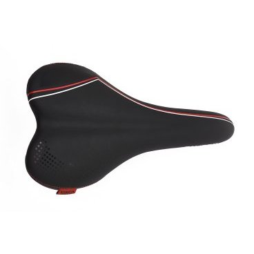 Седло велосипедное Vinca Sport, спорт, 258х172 мм, черное с красным, VS 04 calipco black/red