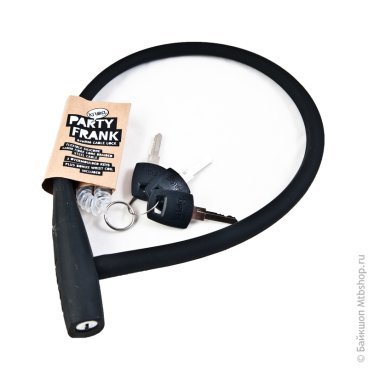 Велосипедный замок Knog Party Frank тросовый, на ключ, 620 х 8 мм, Цвет Black, 11411