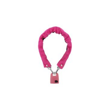Фото Велосипедный замок Knog Straight Jacket Fatty цепь, U-lock, на ключ, тканевая-оболочка, Цвет Pink/Black, 11159
