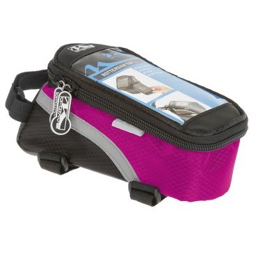 Сумочка-чехол вело M-WAVE, для смартфона, +бокс 170х80х80мм, с влагозащитой, черно-розовая, 5-122558