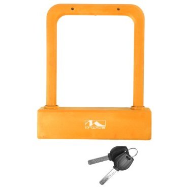 Фото Велосипедный замок M-WAVE, U-lock, на ключ, 175 х 205мм, оранжевый, 5-231097