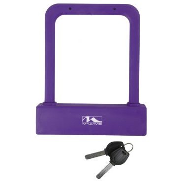 Фото Велосипедный замок M-WAVE, U-lock, на ключ, 175х205мм, фиолетовый, 5-231099