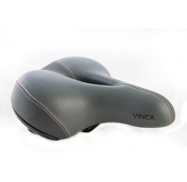 Седло велосипедное Vinca Sport, комфортное, 238х205мм, серое, VS 8015 Mercury