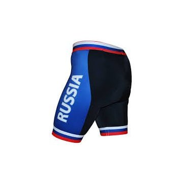 Фото Велошорты FunkierBike S-RUSSIA-C16 PRO с лого РОССИЯ с памперсом C16 черно-синие L, 16-0041