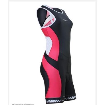Комбинезоны Santic, стартовый женский костюм для триатлон, лямки, размер L, черно-красный, LC03001L