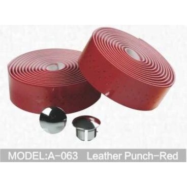 Фото Обмотка руля велосипедный Kivi, Leather Punch, красный, A-063