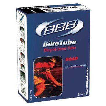 Фото Камера велосипедная BBB, 700*28/32C, FV, super lite, 48 mm, защита от проколов, велониппель, BTI-73