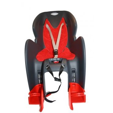 Фото Детское велокресло DIEFFE, на багажник, cерое с красным, до 22 кг, VS 11600 G/R COMFORT carrier