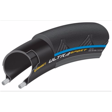 Покрышка велосипедная Continental Ultra Sport 2 foldable, 700x23C, черно-синий, 1501290000