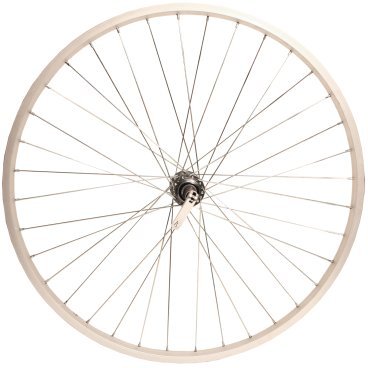 Колесо велосипедное VELOOLIMP, 24", заднее, обод одинарный, алюминий, втулка стальная, эксцентрик, серебристый