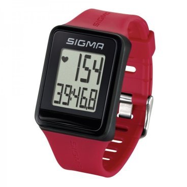 Фото Часы спортивные SIGMA SPORT iD.GO: пульсометр, секундомер, красные, 24530