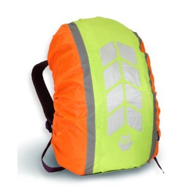 Чехол на рюкзак со световозвращающими лентами COVA/PROTECT  "МИКС", оранж-лимон, объем 20-40 литров, FOP55501