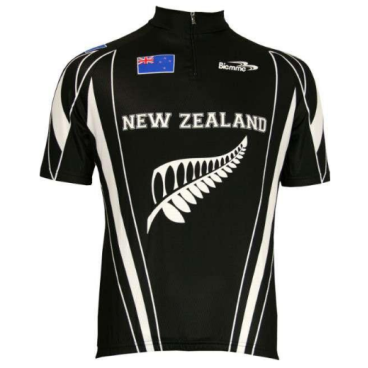 Фото Веломайка короткий рукав Biemme National New Zealand, черный белый, 124.01 M3325 Nzealand