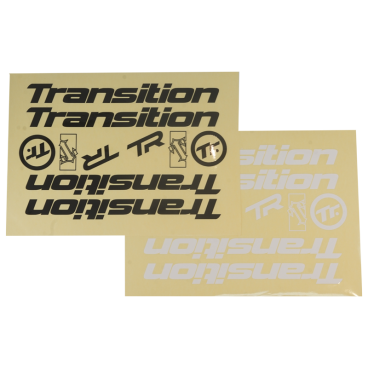 Фото Наклейки с велобрендом Transition Bikes TBC Decal Kit, Frame / Headbadge, черный/белый, 01.15.98.1310