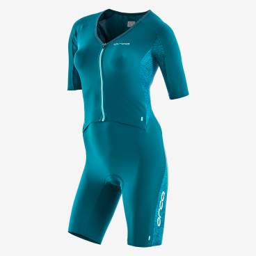 Велокомбинезон Orca 226 Kompress Aero Short Sleeve Race Suit 2019 женский, цвет: бирюзовый, JVDF