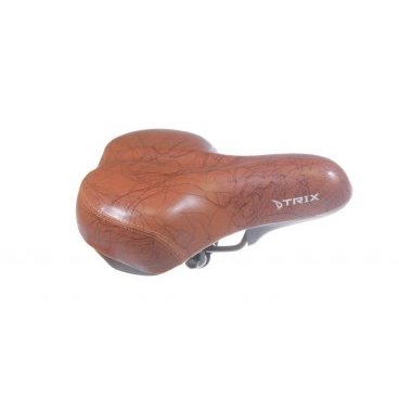 Фото Седло велосипедное комфортное TRIX, коричневое с узором, GFAZ-36