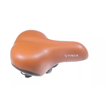 Фото Седло велосипедное комфортное TRIX, коричневое, GFAZ-07