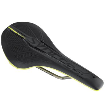 Фото Седло велосипедное Syncros XR1.5 black/sulphur yellow wide, полиуретан, 238583-5024