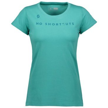 Фото Футболка женская SCOTT 10 No Shortcuts, короткий рукав, baltic turquoise(бирюзовый), 2018, 240131-5844