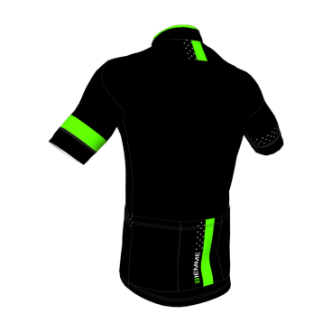 Веломайка с коротким рукавом Biemme Polka, черно-зеленый 2019, A12J2022M