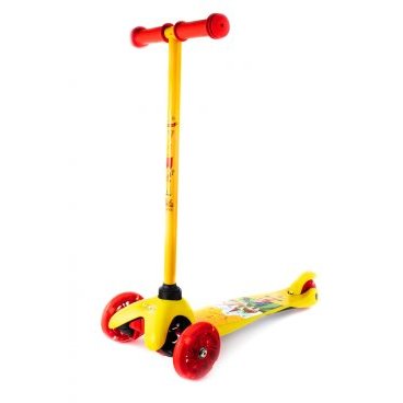 Фото Самокат Vinca Sport, трехколесный, детский от 3 лет, не регулируемый,колеса светящиеся, до 35 кг, VSP 8 yellow Traveller