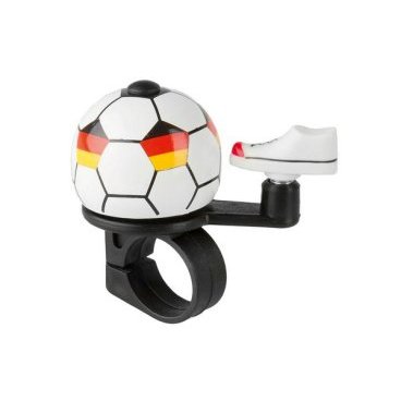 Фото Звонок M-Wave Soccer Germany, с вертикальным курком, в виде футбольного мяча, 420201