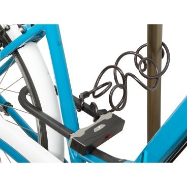 Велосипедный замок M-Wave, U-образный, тросовый, 165х247 мм, трос 8х1800 мм, крепление к раме, 5-234025