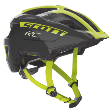 Фото Шлем подростковый  велосипедный SCOTT Spunto Junior Plus (CE), black/radium yellow, 2020, 275229-6530