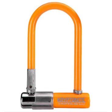 Велосипедный замок Kryptonite KryptoLok Series 2 Mini-7, U-lock, на ключ, с креплением, оранжевый, УТ000318001