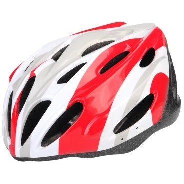 Фото Шлем велосипедный Stels MV-20, белый / красный / серый, LU088824