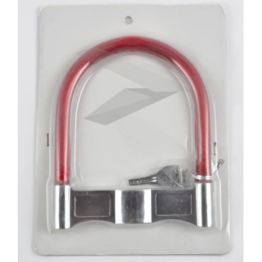 Фото Велосипедный замок KEY LOCK, U-образный, на ключ, L-135мм, d-14мм, красный, P-1653