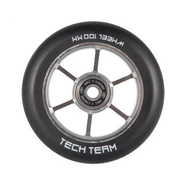 Фото Колесо для трюкового самоката TechTeam 6RT, 100 мм, алюминий, с подшипником, серебристый, Wheel6RT100silv
