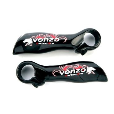 Рога на руль велосипеда Venzo VZ-E04-002, 22.2мм, 90 мм, черный, RBECRALVNZCN