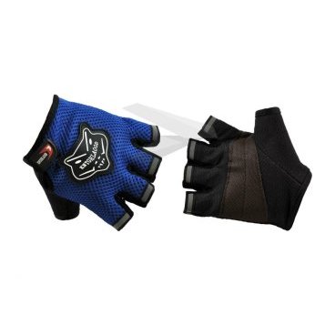 Велоперчатки KNIGHTOOD, короткие пальцы, биэластичные, сине-черный, P-873