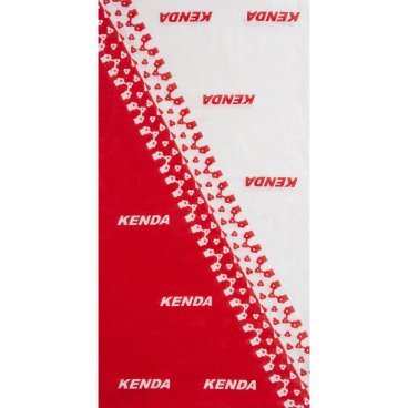 Бандана KENDA, полиэстер coolmax с микрофиброй, 24х48см, безшовная, бело-красная, 5-715190