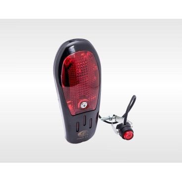 Фото Звонок велосипедный JING YI JY-908, электронный, светозвуковой, 7 сигналов, черный/красный, FWD-JY-908