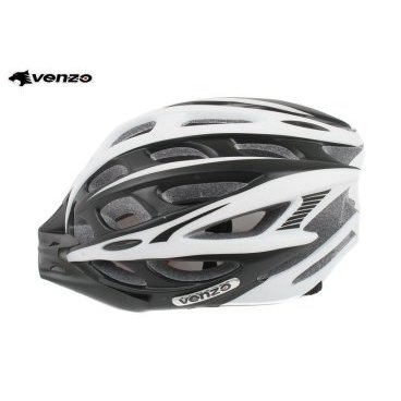 Шлем велосипедный VENZO VZ20-006, взрослый, черный/белый, RHEVZ20F26M3