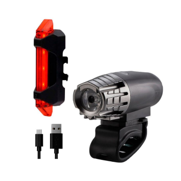 Фото Комплект фонарей Brivigia USB Bike Light Set, передняя фара+задний габарит, EBL-2256A+EBL-3402