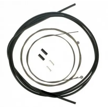 Фото Троса переключения, комплект, 1,2х1200/2300мм, в оплетке, с наконечниками, черный, 4630031482535