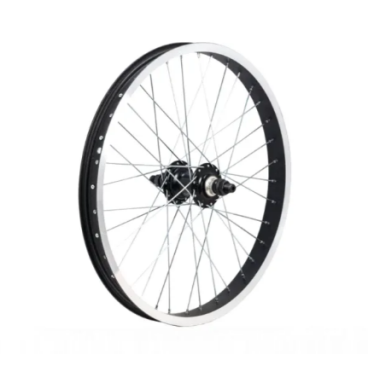Фото Колесо велосипедное в сборе BMX, 20" заднее, обод алюминиевый усиленный, 48 спиц, втулка на гайках, черный, УТ00019108