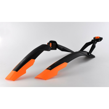 Крылья велосипедные Simpla ADHD Long, 27.5''-29'', комплект, для велосипедов с амортизаторами, черно - оранжевый, S28.8