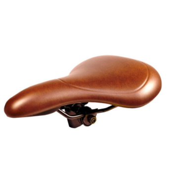 Седло велосипедное JOY KIE, MTB, 260*200mm, комфорт, эластомер, 450гр, коричневое, KS-9040