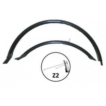 Фото Крылья велосипедные STELS, комплект, 26", ширина 60мм, PVC, cтойка Z2, черные, HN 12 (26”) black
