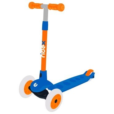 Фото Самокат детский RIDEX Hero 3-х колесный, 120/80 мм, синий/оранжевый